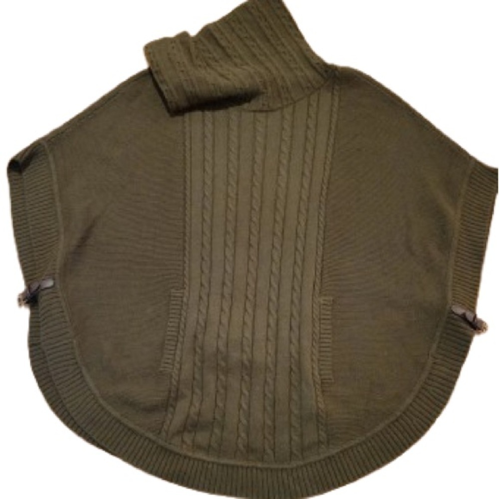 Talbots Army green  Cable Knit Cowl Neck Sweater - Picture 6 of 9